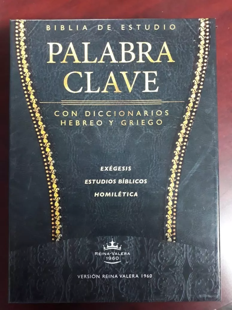 Biblia de Estudio Palabra Clave Piel Especial Negro
