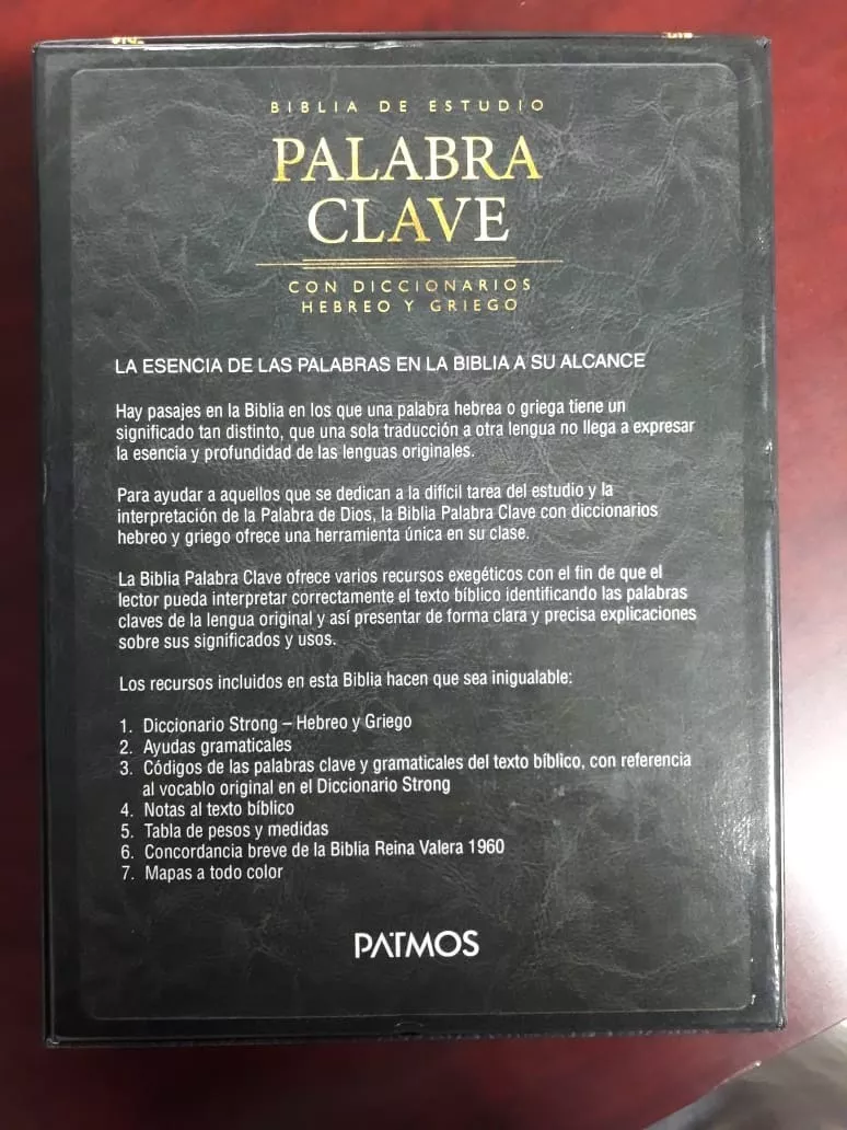 Biblia de Estudio Palabra Clave Piel Especial Negro