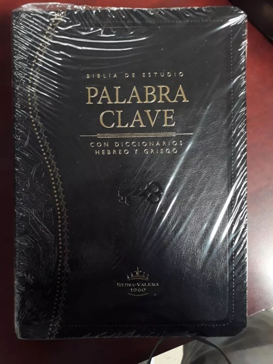 Biblia de Estudio Palabra Clave Piel Especial Negro