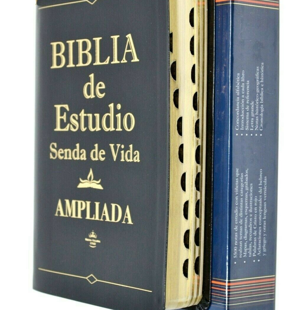 Biblia De Estudio Senda de Vida Ampliada Piel Negro índice R