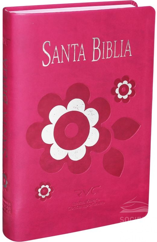 Biblia Fuente De Bendiciones, Manual, Rvc, Imit Piel Rosa