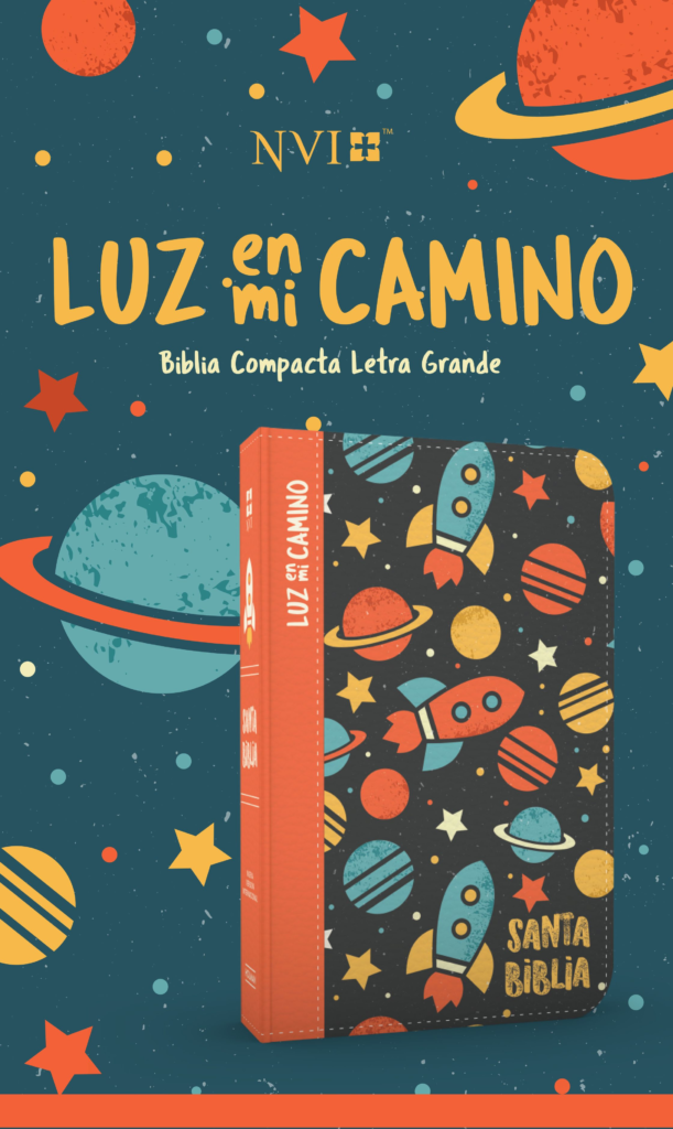 Biblia Luz en mi camino cohetes NVI colores símil piel