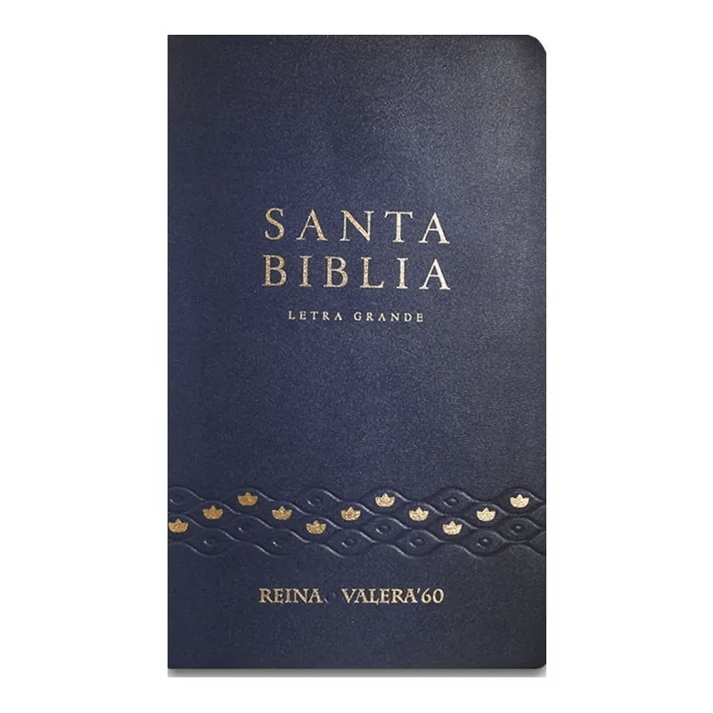 Biblia Manual Letra Grande Rvr1960 Color Azul, Tapa Vinilica
