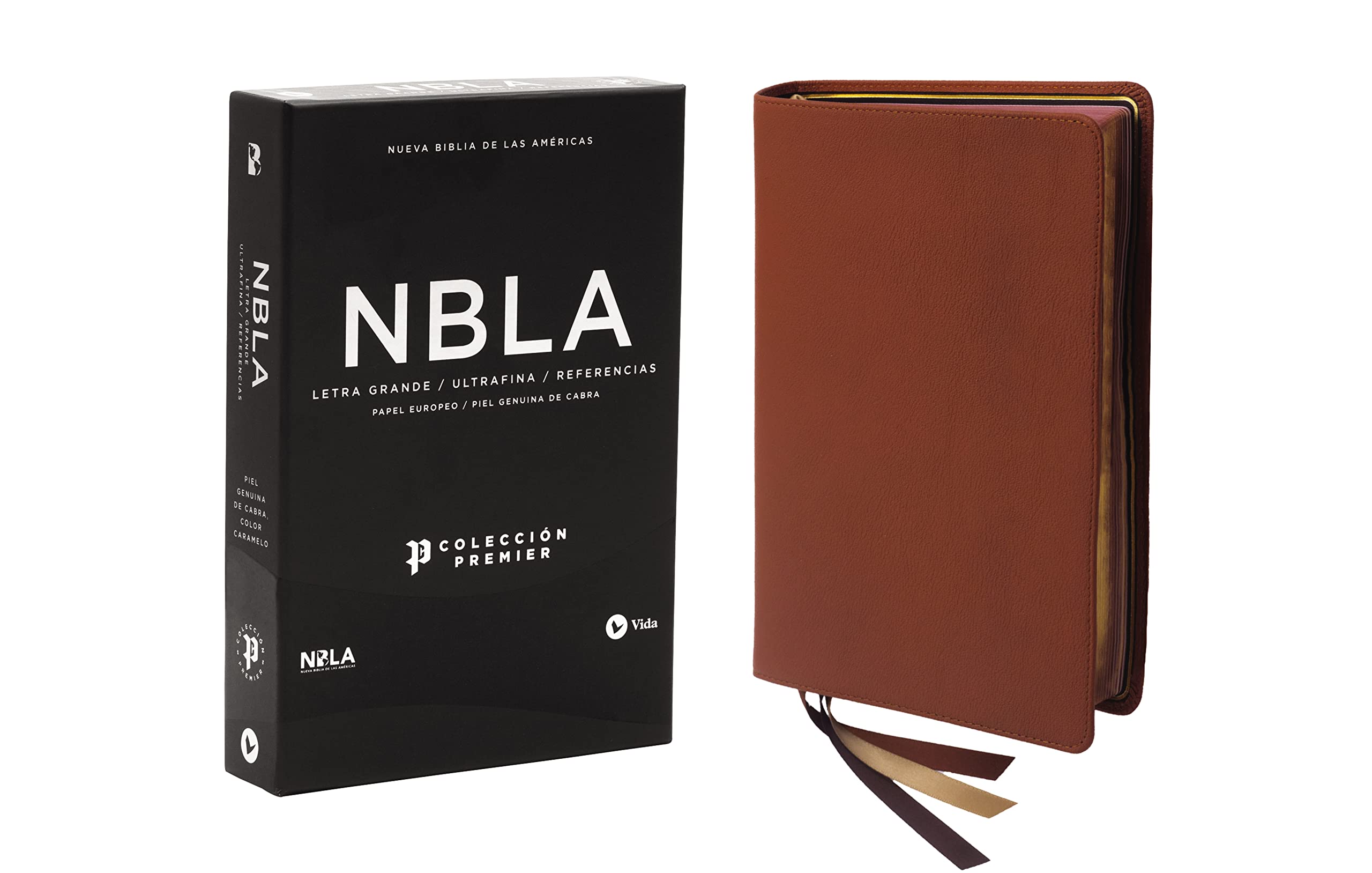 Biblia NBLA Biblia Ultrafina Letra Grande Colección Premier Caramelo