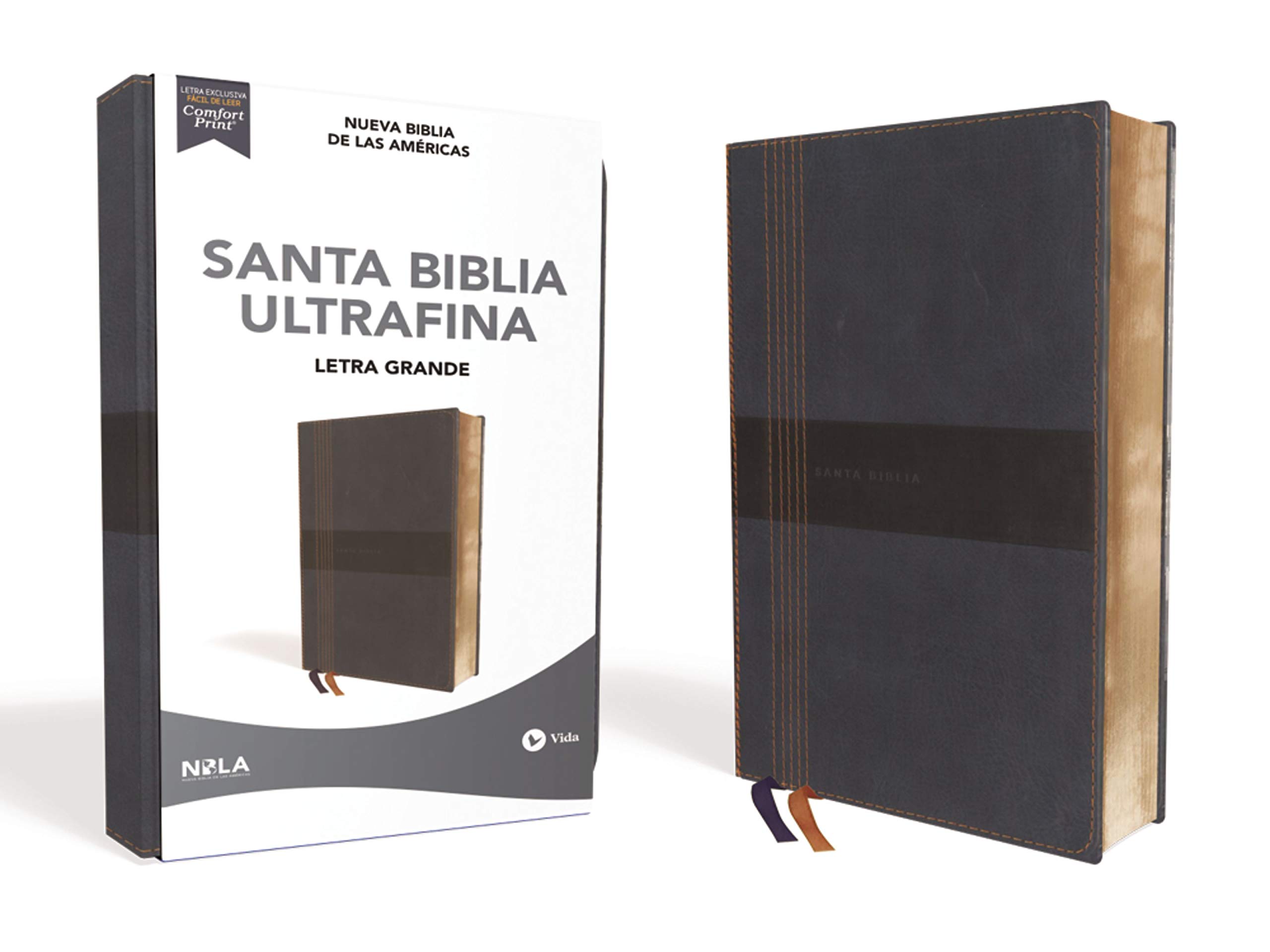 Biblia NBLA Ultrafina, Letra Grande, Tamaño Manual, Leathersoft, Azul, Edición Letra Roja