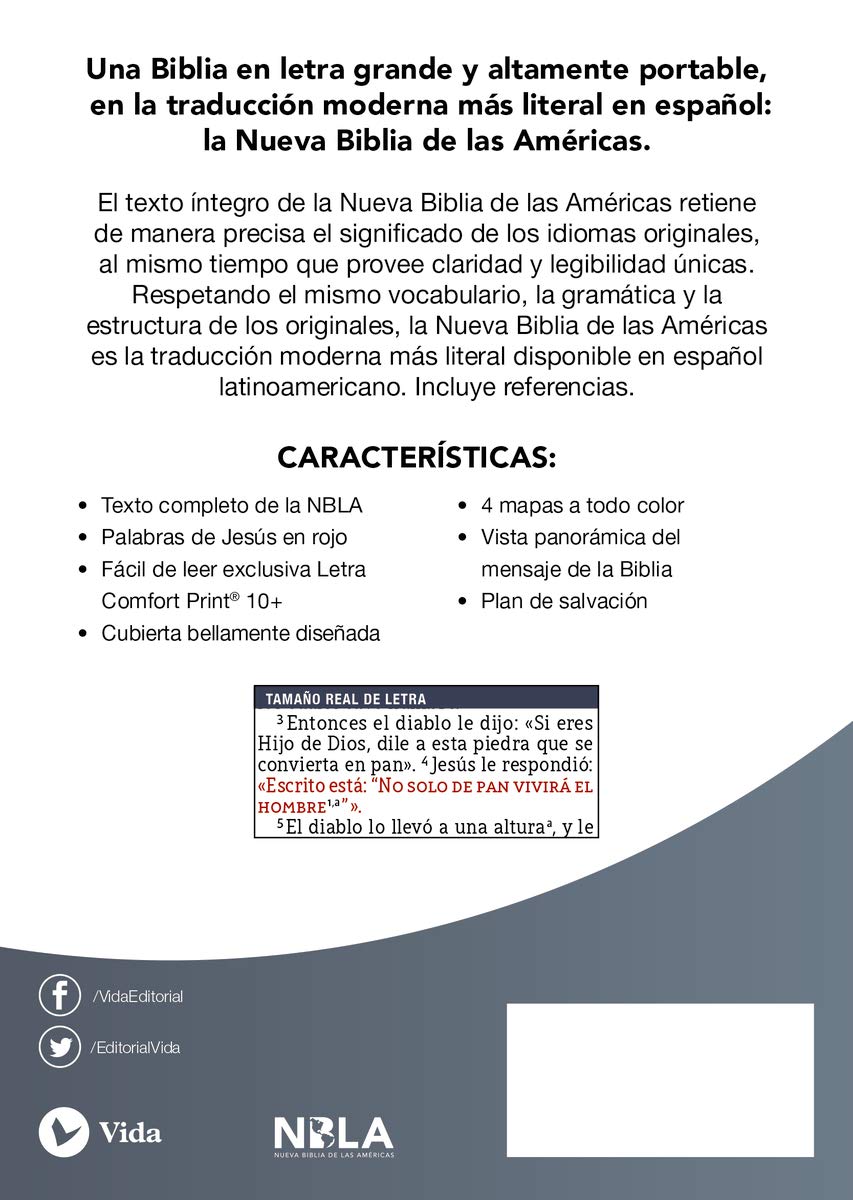 Biblia NBLA Ultrafina Letra Grande, Tamaño Manual, Leathersoft, Beige, Edición Letra Roja