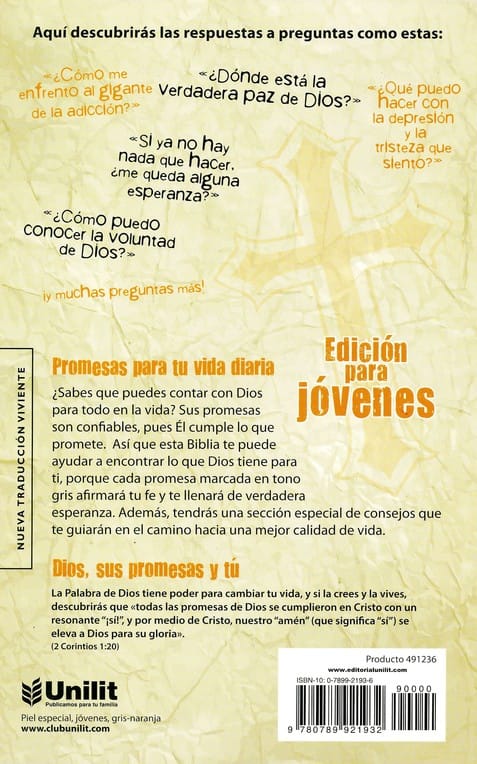 Biblia NTV promesas juvenil piel