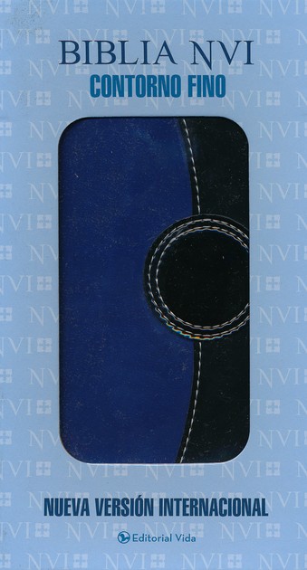 Biblia NVI Contorno Fino Azul / Negro