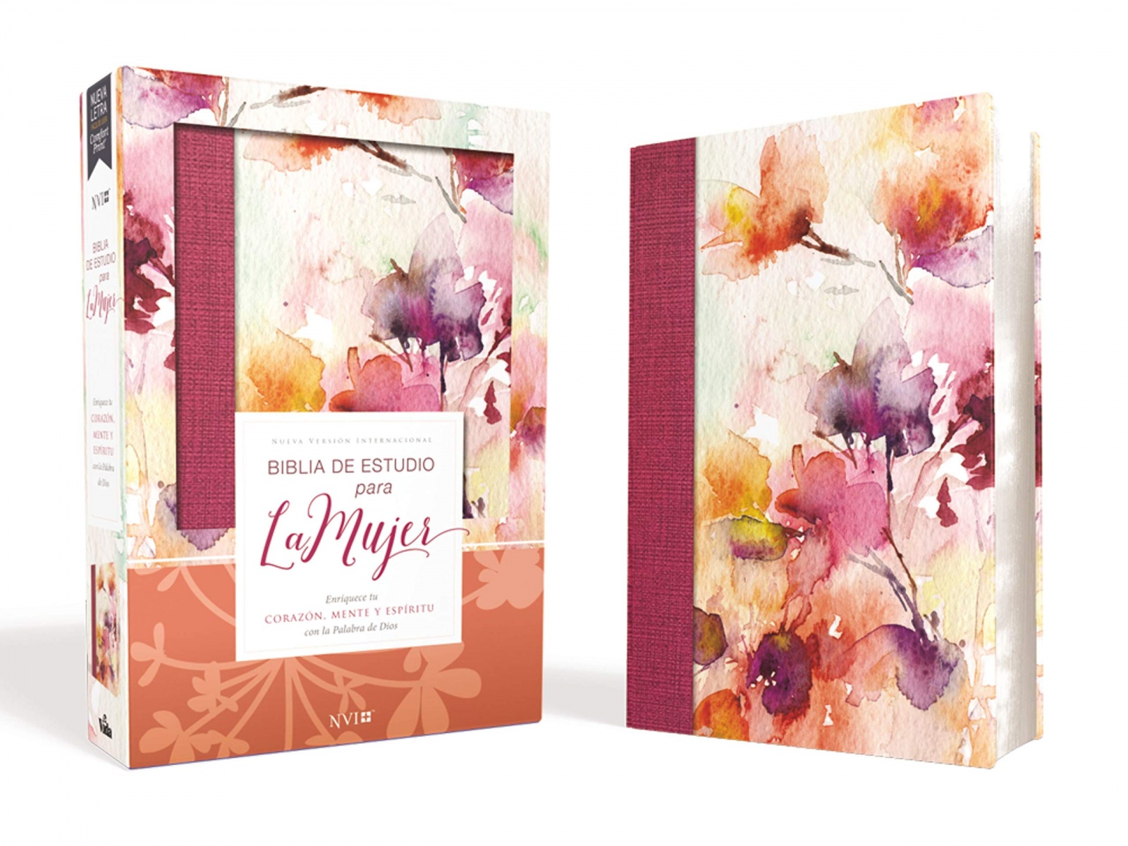 Biblia NVI De Estudio Para La Mujer Piel Tela Fucsia