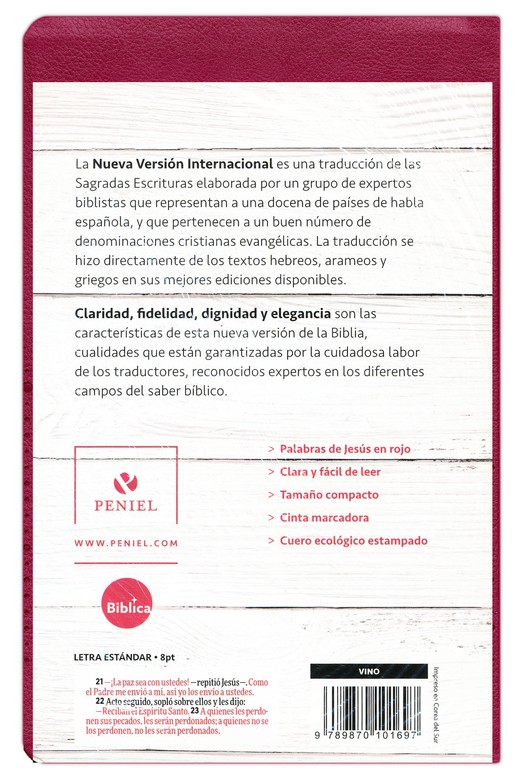Biblia NVI Excelencia, Ultrafina, Piel Imit., Vino NVI