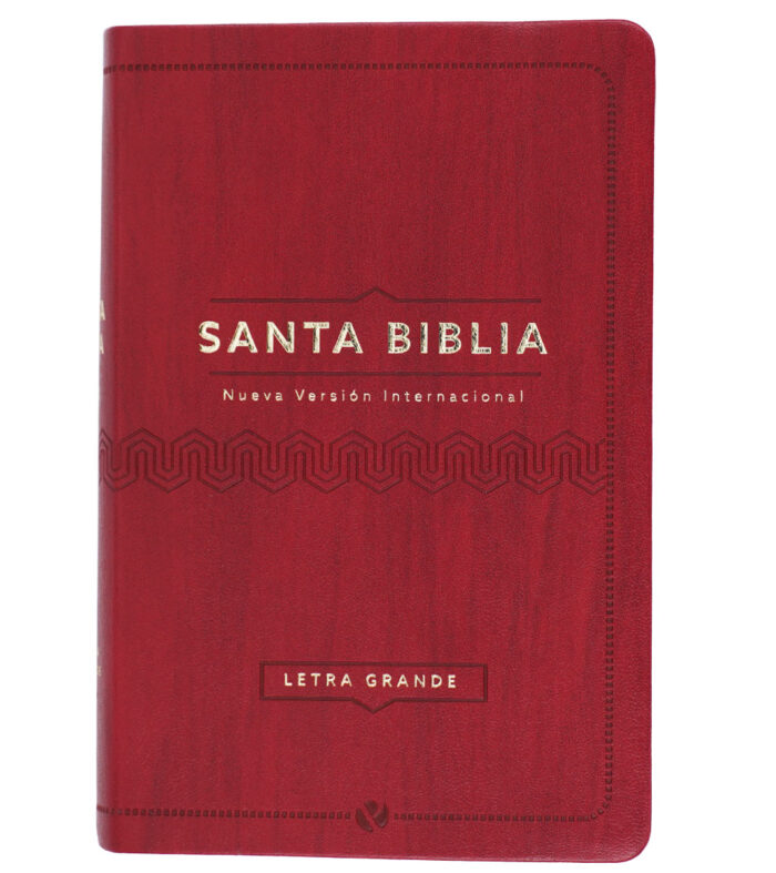 Biblia NVI Letra Grande Manual Vino 11pt cuero italiano