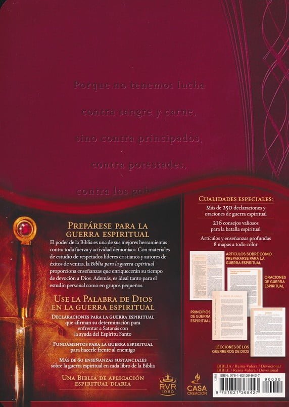 Biblia Para La Guerra Espiritual (imitación Piel Color Vino)