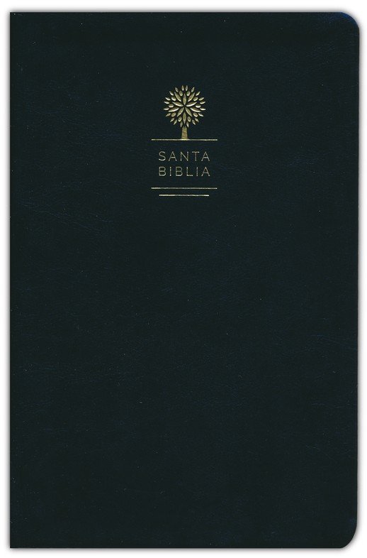 Biblia Reina Valera 1960 Letra Grande. Símil Piel Color Negro, Tamaño Manual