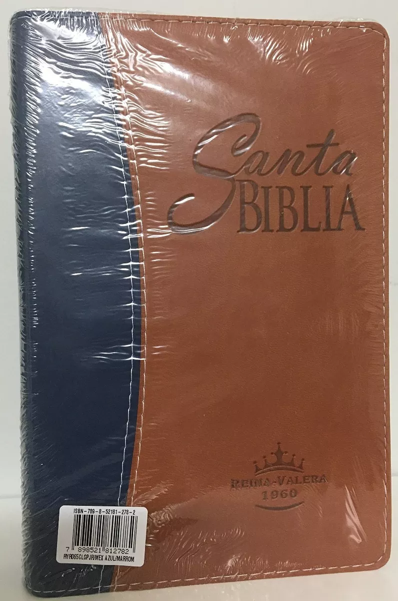 Biblia Reina Valera 1960 Mediana, Letra Grande, Azul/café…