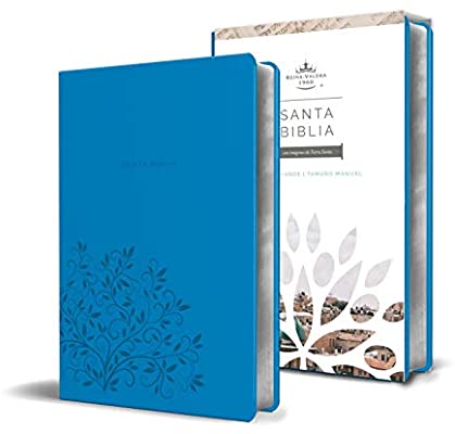 Biblia RV 1960 Letra Grande. Símil Piel Azul, Tamaño Manual