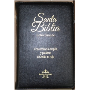 Biblia RV1960 manual negro canto dorado cierre índice