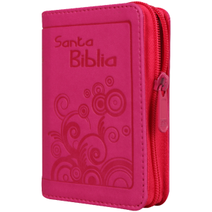 Biblia RVR 1960 Mini Bolsillo Fucsia canto plata
