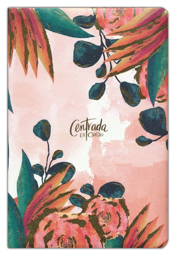 Biblia Rvr1960 Centrada En Cristo Floral Símil Piel Índice