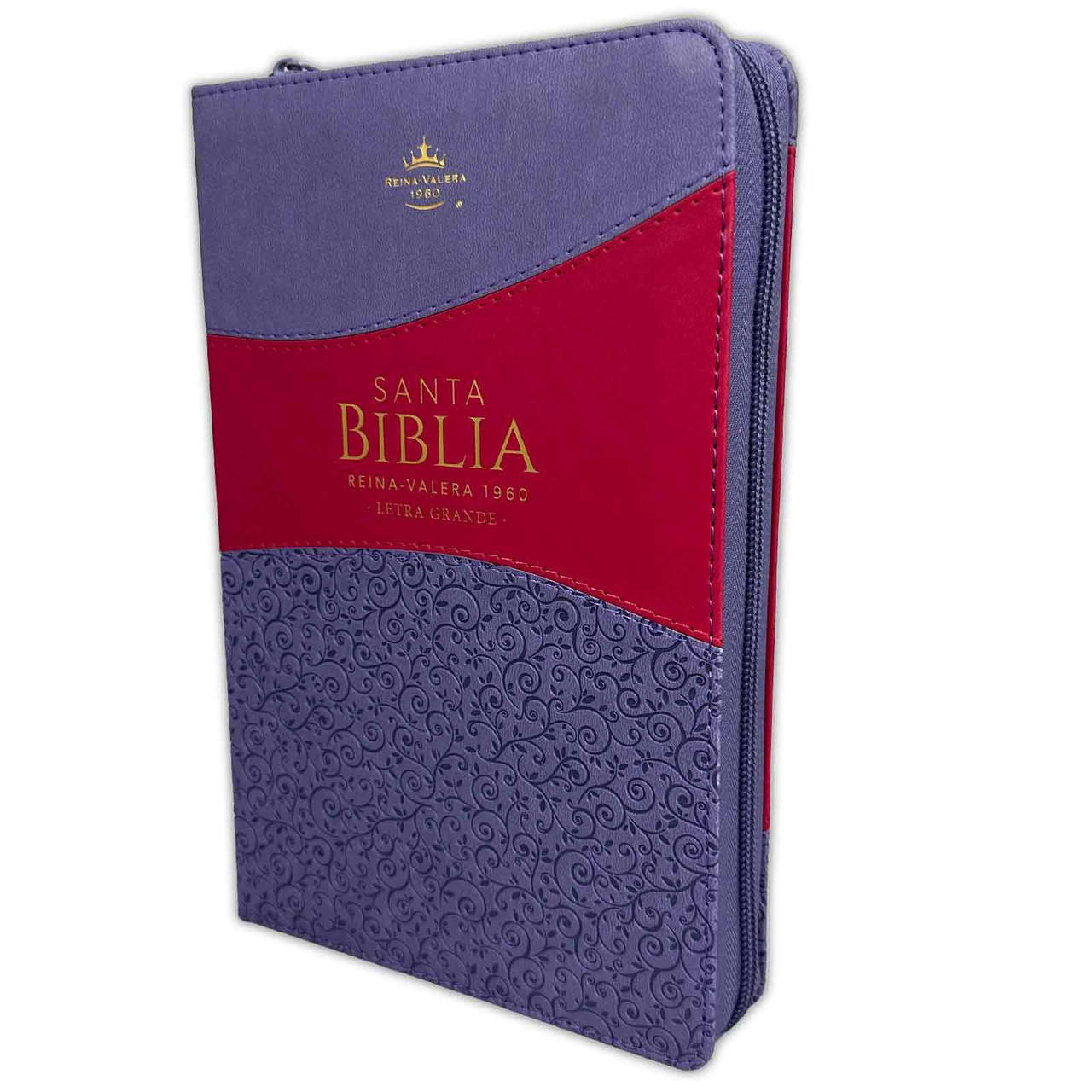 Biblia RVR1960 Clásica bitono lila morado manual índice cierre 12.5pt 065PJR