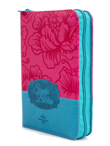 Biblia RVR1960 Fucsia Azul Compacta Cierre