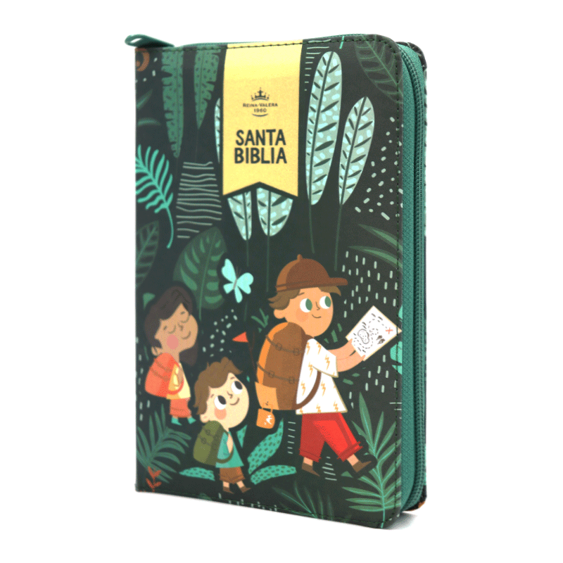 Biblia RVR1960 Letra grande Interactiva 9 pt verde cierre