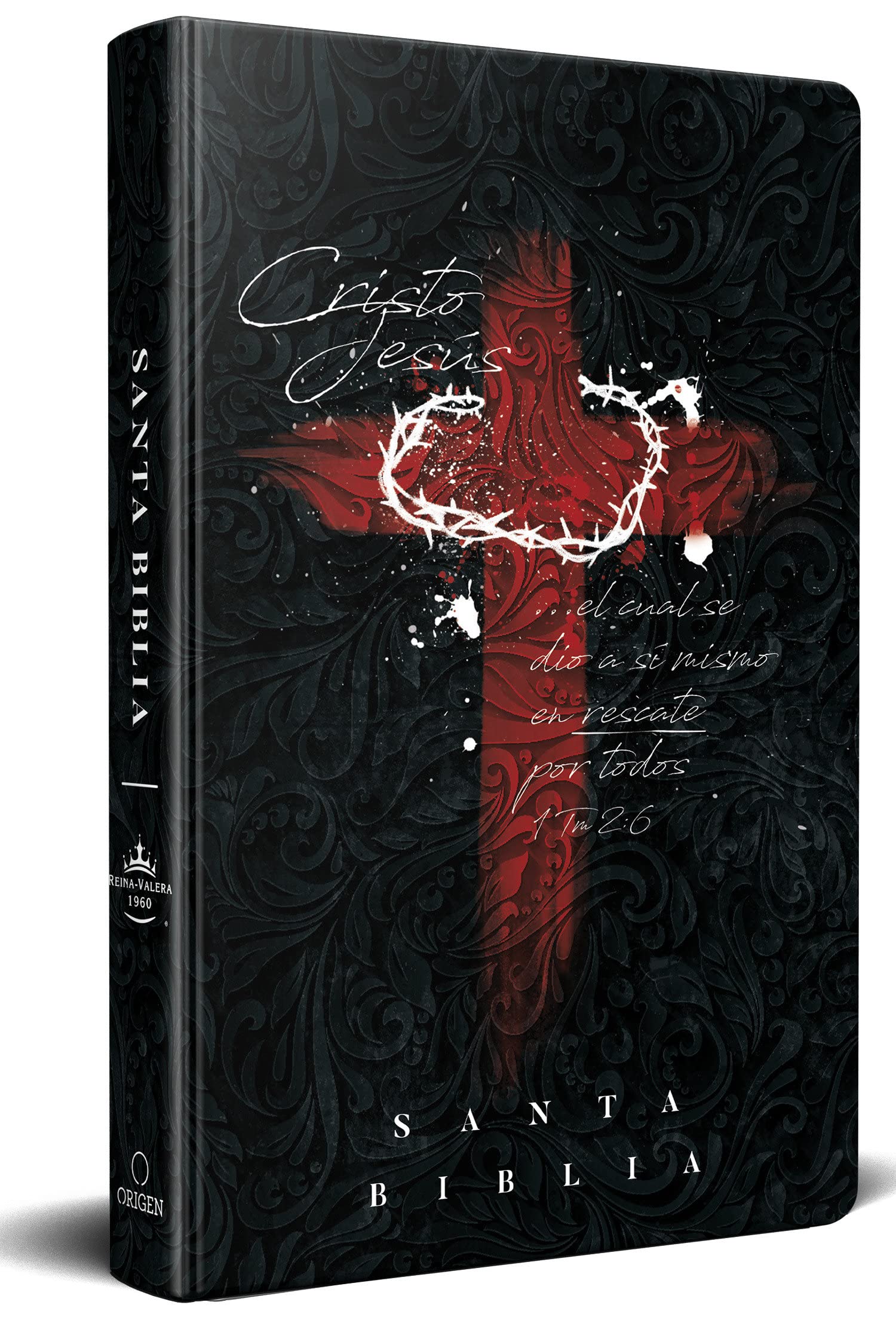 Biblia RVR1960 Letra Grande Manual Cruz Con Corona Tapa Dura 10.5pt
