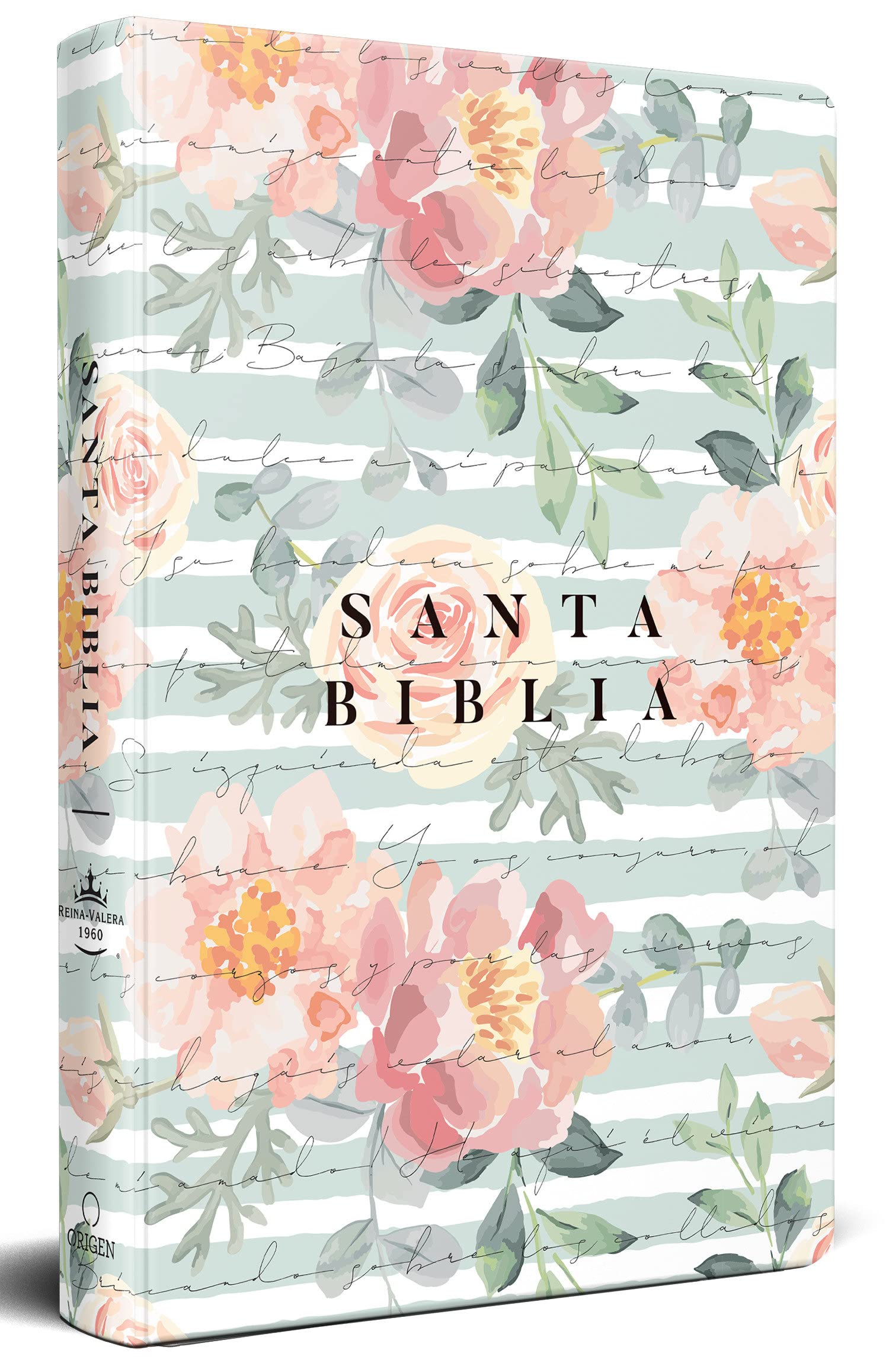 Biblia RVR1960 Letra Grande Manual Rosas Rosada Tapa Dura 10.5pt
