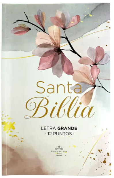 Biblia RVR1960 Letra Grande Tapa Dura Tela Flores Multibrisa