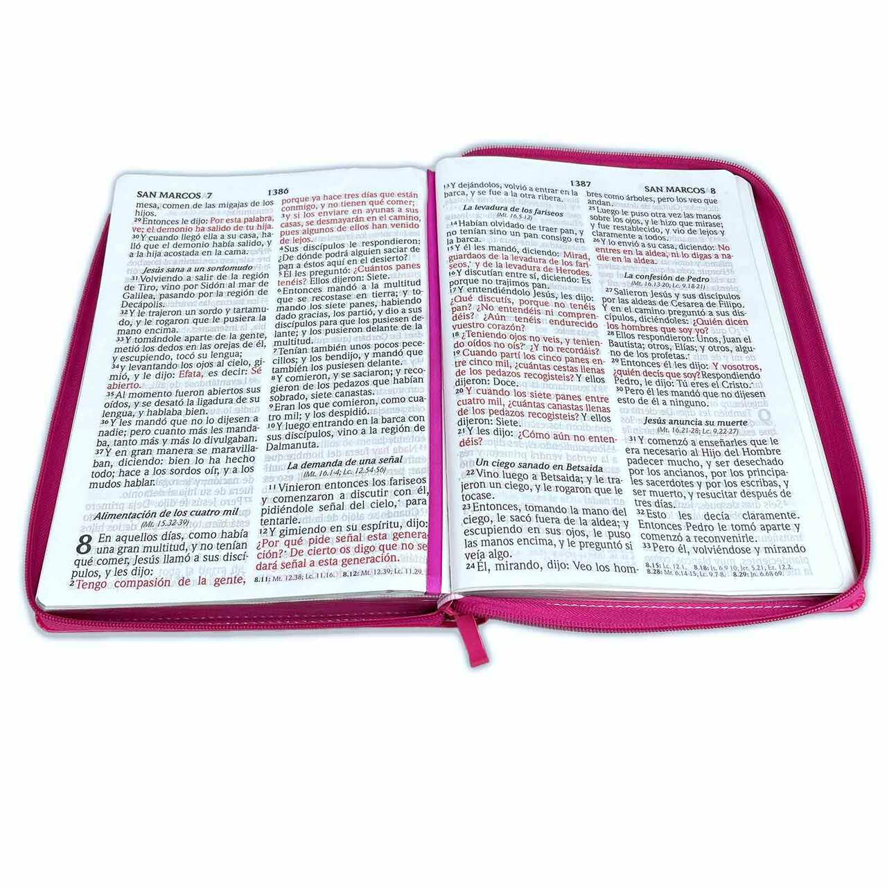 Biblia RVR1960 Letra Súper Gigante Piel Rosa Rosa Cierre 18pt