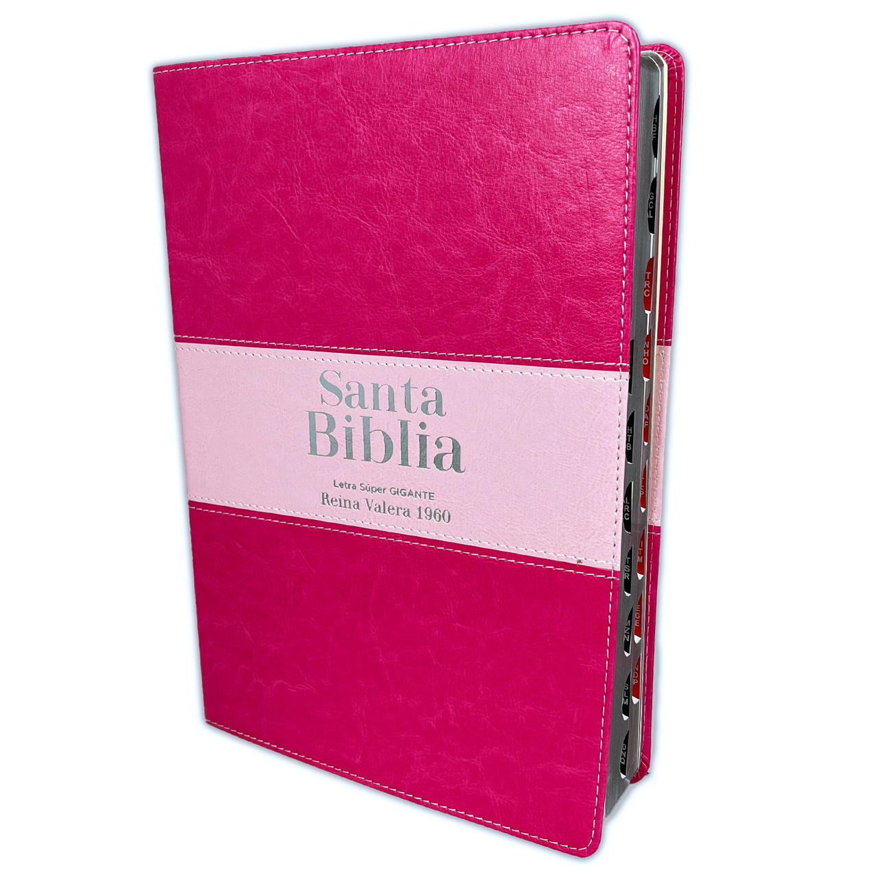 Biblia RVR1960 Letra Súper Gigante Piel Rosa Rosa Índice