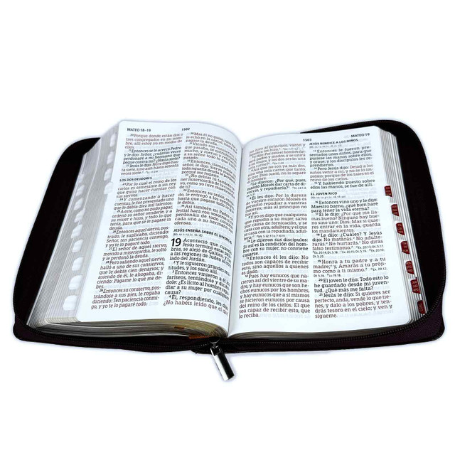 Biblia RVR1960 Lt Gigante Sim Piel Caoba Índice Manual Cierre 14pt