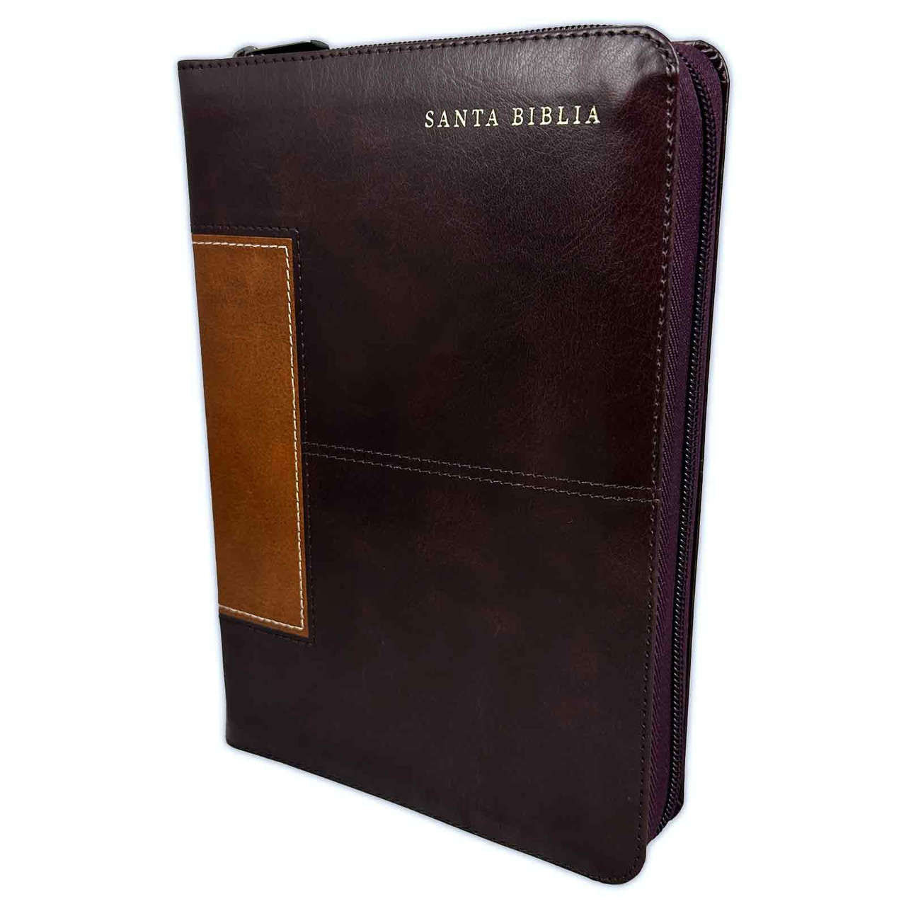 Biblia RVR1960 Lt Gigante Sim Piel Caoba Índice Manual Cierre 14pt