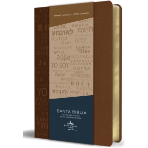 Biblia RVR1960 Lt Grande Manual Simil Piel Marrón Nombres de Dios 10.5pt PJR