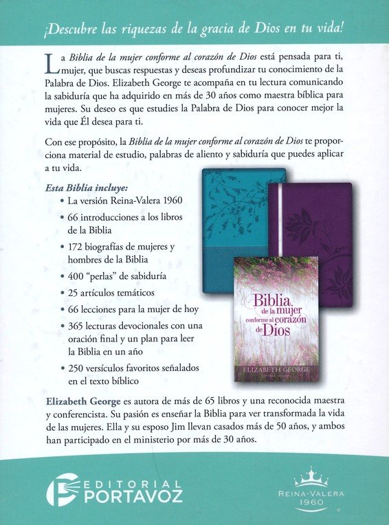 Biblia RVR1960 Mujer Conforme Al Corazón De Dios Edición Jardín