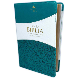 Biblia RVR1960 Mujer Duotono Turquesa Floral Blanco