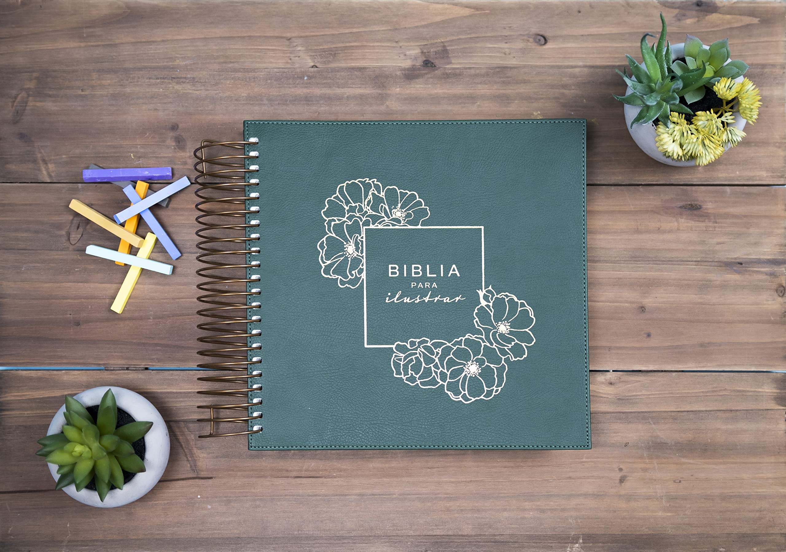 Biblia RVR1960 Para Ilustrar Verde Símil Piel 8pt