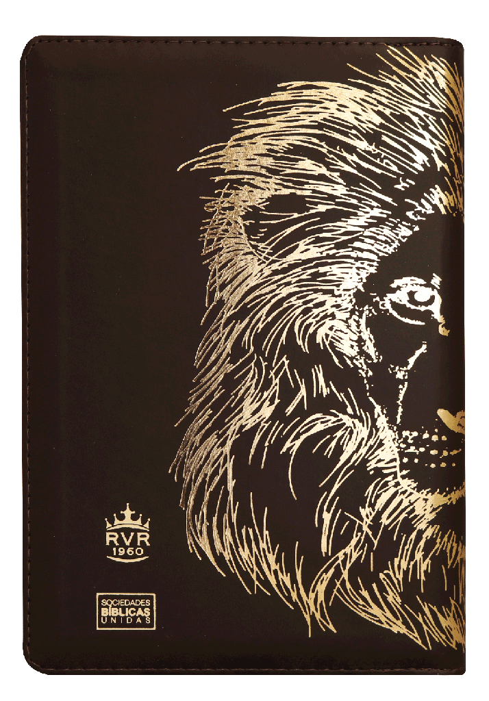 Biblia RVR1960 Piel fabricada León Café RVR066cLGPJRTIZ