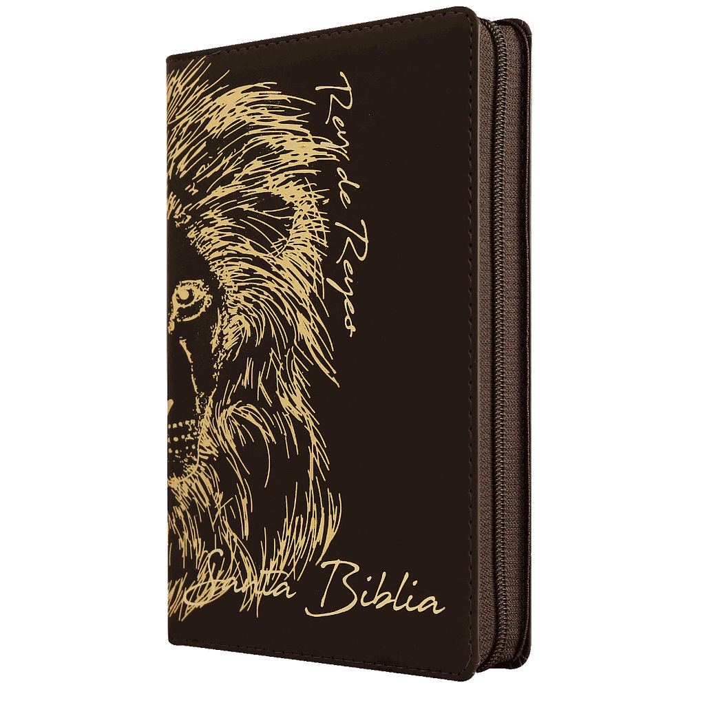 Biblia RVR1960 Piel fabricada León Café RVR066cLGPJRTIZ