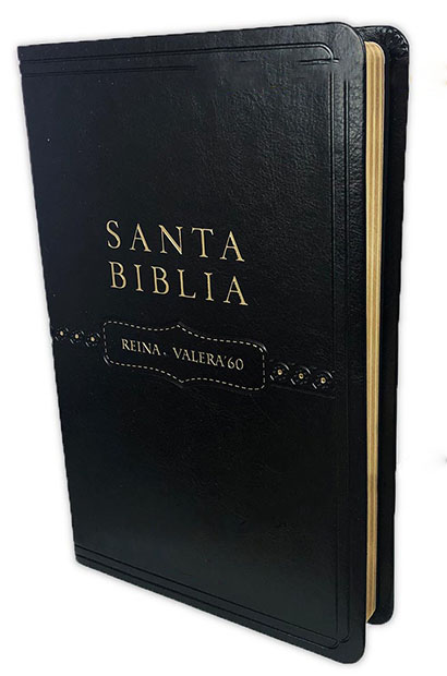 Biblia RVR1960 Piel Italiana Negro