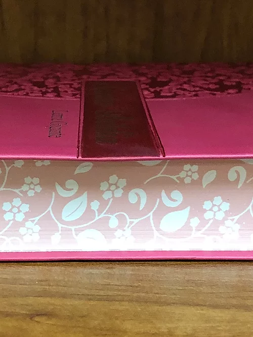 Biblia RVR60 Letra gigante imit piel rosa canto floral