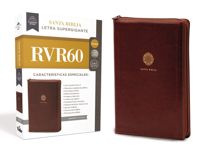 Biblia RVR60 Letra Super Gigante Café Cierre