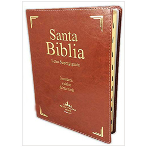 Biblia RVR60 lt Súper Gigante PJR índice marrón canto dorado