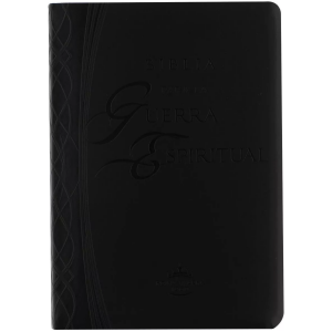 Biblia RVR60 para la guerra espiritual imitación piel negra