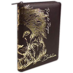 Biblia Rvr60 Piel Fabricada Café León Cierre Índice