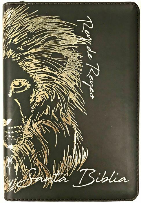 Biblia Rvr60 Piel Fabricada Café León Cierre Índice