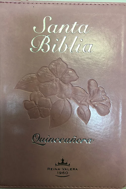Biblia RVR60 Quinceañera imit. piel rosa cierre índice fuent