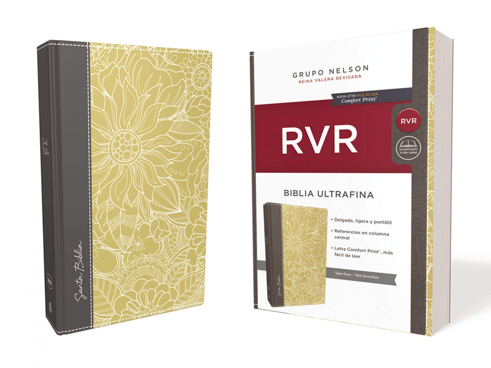 Biblia RVR77 Ultrafina Mediana Ocre/gris