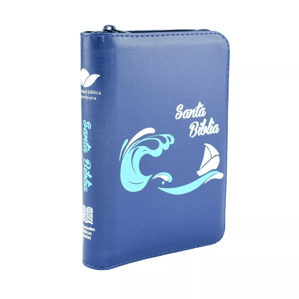 Biblia Tamaño 025CZLG Azul Canto Azul Cierre