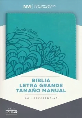Biblia Tamaño Manual Letra Grande Nvi Imitación Piel Aqua