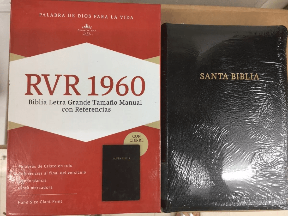 Biblia Tamaño Manual Rvr1960, Piel Fabricada, Con Cierre